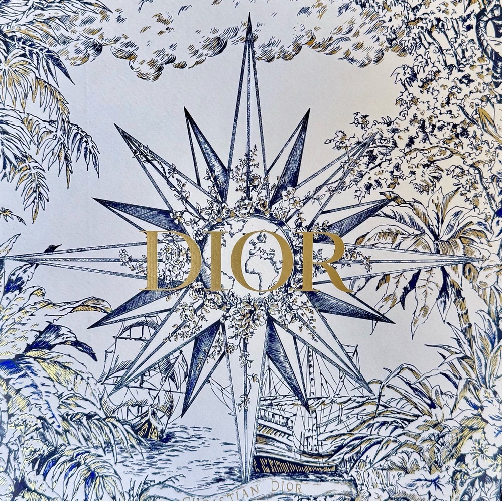 LARGE Dior Nautical Blue and White Box w Ribbon & Charm